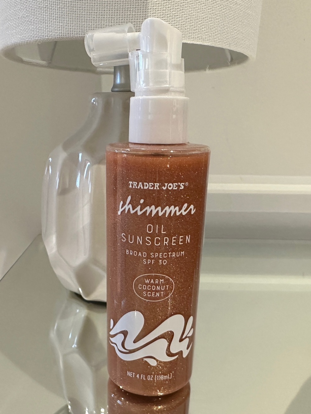 NWT Viral Trader Joe’s Shimmer Oil Sunscreen SPF 30 — Warm Coconut (Bronze)